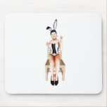 Rabbit on a chair mouse pads