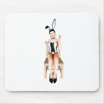 Rabbit on a chair mouse pads