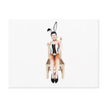 Rabbit on a chair postcards