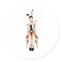 Rabbit on a chair sticker