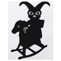 rabbit on rocking horse icon full color flyer
