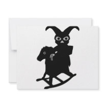 rabbit on rocking horse icon invitations