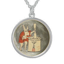 Rabbit on the Moon Sterling Silver Necklace