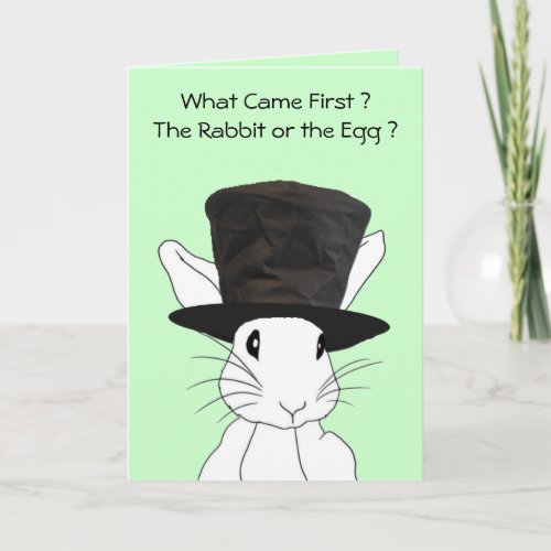 Rabbit or the Egg Easter Card