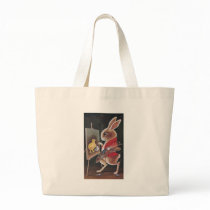 Rabbit Painting Chick Vintage Easter Tote Bags
