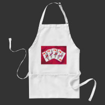 Rabbit Playing Cards on Satin aprons