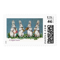 Rabbit Quartet Vintage Easter Postage Stamp
