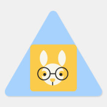 Rabbit Rabbits Bunny Head Cute Glasses Cartoon Triangle Sticker