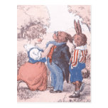 Rabbit Receives Help with Necktie Postcard