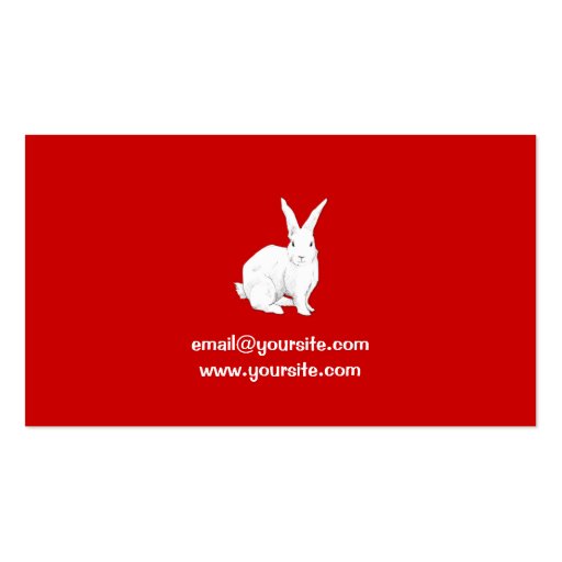 Rabbit red Business Card (back side)