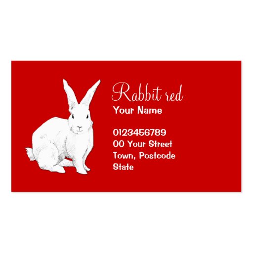 Rabbit red Business Card (front side)