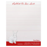 Rabbit red lined To Do List Letterhead