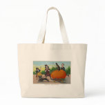 Rabbit Riding Giant Orange Easter Egg Vintage