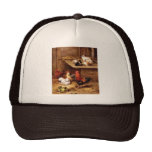 Rabbit rooster hens farm animals bunnies hats
