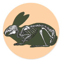 rabbit skeleton round stickers
