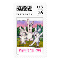 Rabbit Tai Chi Cartoon Bunnies Custom Postage postage