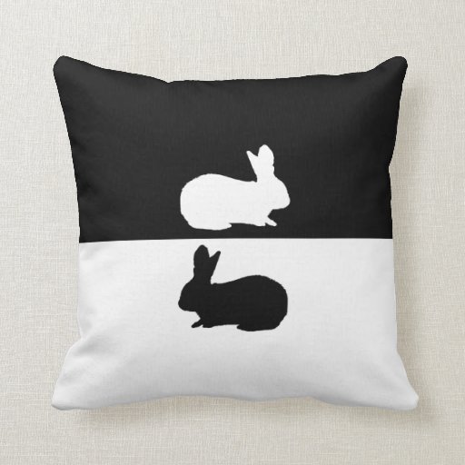 rabbit throw pillow