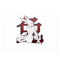 Rabbit /w Chinese Symbol posters
