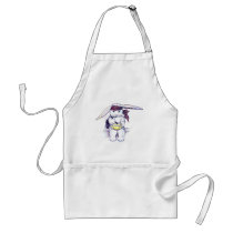 Rabbit Wearing Bandanna and Eating Cereal Aprons