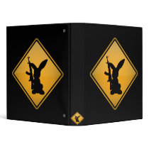 Rabbit with Gun Warning Sign Binder