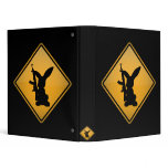 Rabbit with Gun Warning Sign Binder
