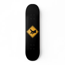 Rabbit with Gun Warning Sign Skate Board Deck