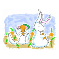 Rabbits and Carrots Poster posters