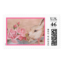 Rabbits and Roses Postage
