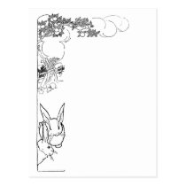 Rabbits, Cornstack and Orange Tree Post Card
