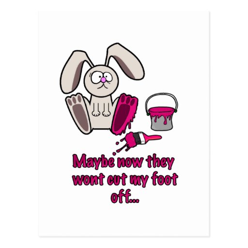Rabbits Foot Funny Cartoon Post Card Zazzle