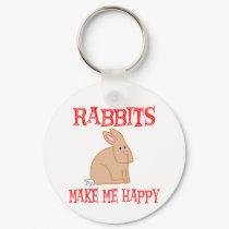 Rabbits Make Me Happy keychains