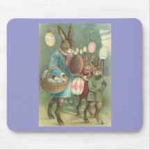 Rabbits Night Out Mouse Pad