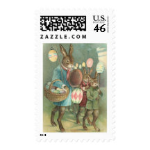 Rabbits Night Out Postage Stamps