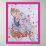 Rabbits on bike posters