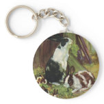 Rabbits Playing on the Farm Key Chains