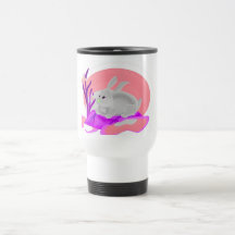 RABBITT WITH FLOWERS COFFEE MUG