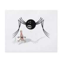 rabid bowling ball spider chases pin full color flyer