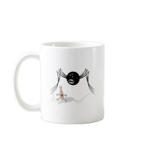 rabid bowling ball spider chases pin mug