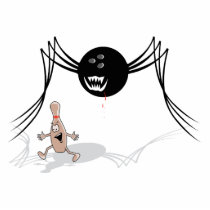 rabid bowling ball spider chases pin cut out