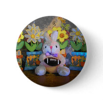 rabid rabbit football fan pinback buttons