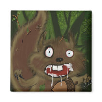 Rabid Squirrel Fridge Magnets