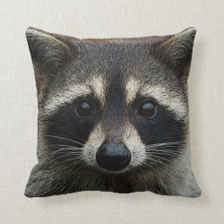 Raccoon Baby Adorable Face Mask Up Close Pillow