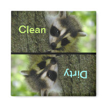 Raccoon Baby Dishwasher Magnet magnets