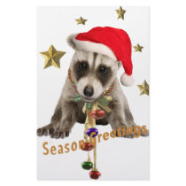 Raccoon baby Season Greetings Personalized Stationery