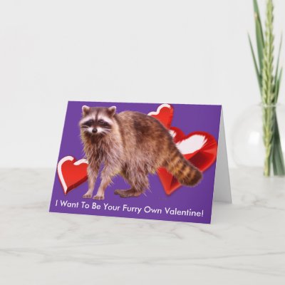 RACCOON BABY Valentine's Day Card