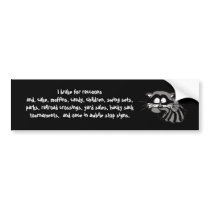 Raccoon bumper stickers by sandsdesigns Raccoon bumper stickers