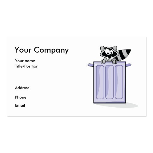 Raccoon business card (front side)