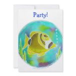 Raccoon Butterfly Fish Batik Art Custom Invite