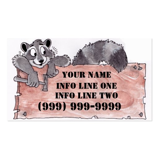 Raccoon Carpenter Business Card (front side)