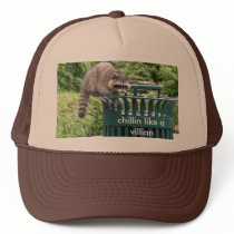 raccoon, chillin like a villian hats